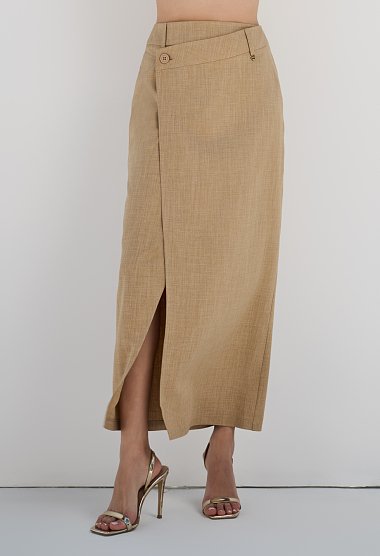 High-waisted wrap skirt