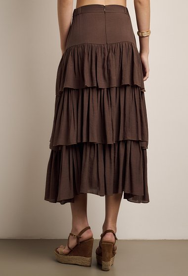 Midi skirt with ruffles