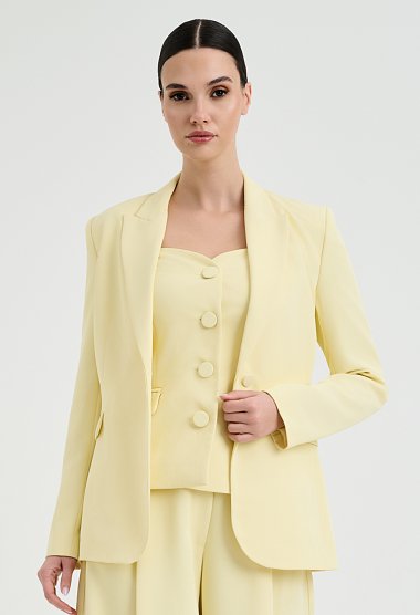 Fabric blazer with lapel
