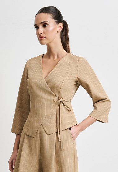 Beige top and trousers set