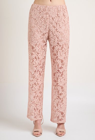 Lace set with asymmetrical top and pants