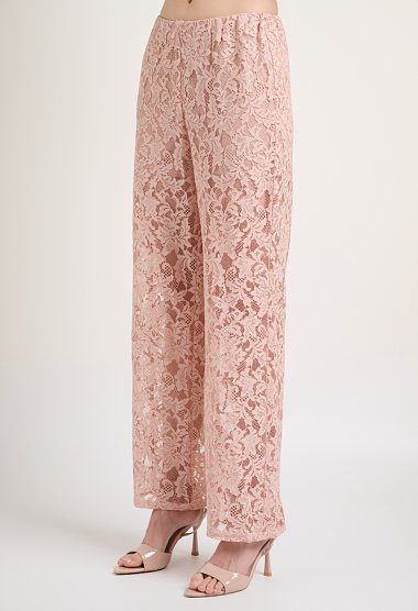 Lace set with asymmetrical top and pants