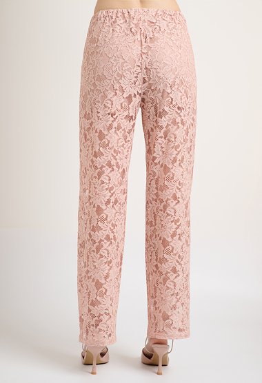 Lace set with asymmetrical top and pants