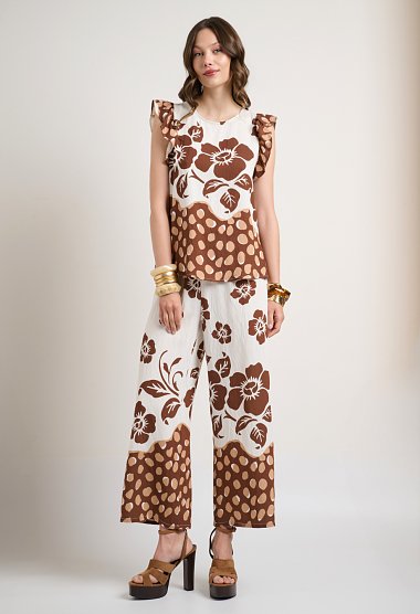 Σετ μπλούζα και παντελόνα σε floral print