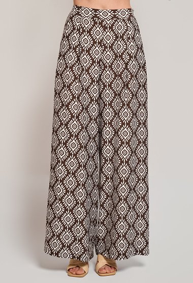 Printed wrap top and trousers set