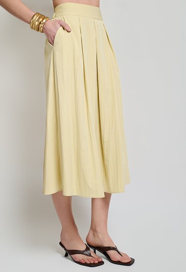 Wrap blouse and pleated midi skirt set
