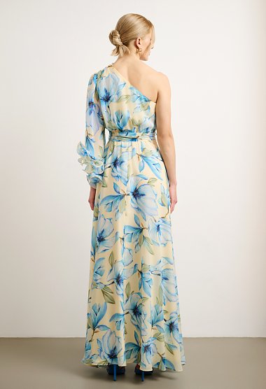 Maxi Floral One-Shoulder Dress