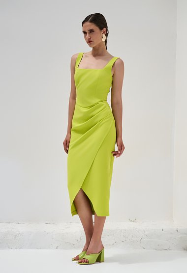 Draped midi dress