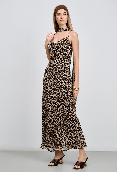 Leopard dress with open back