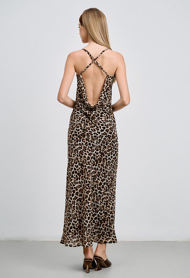 Leopard dress with open back
