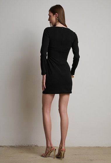 Short dress with gold buttons