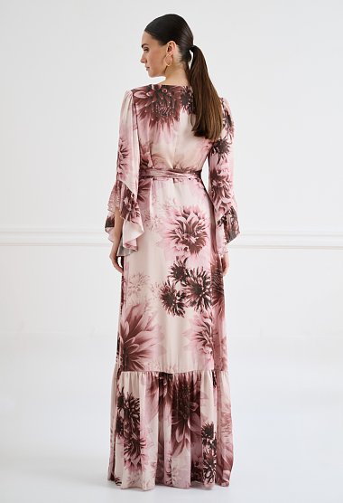 Printed wrap maxi dress