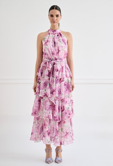 Romantic maxi dress with ruffles