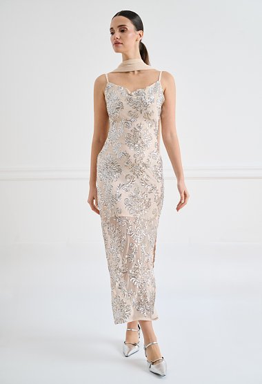 Sequin maxi evening dress