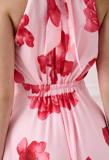 Floral maxi dress with halter neck