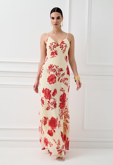 Maxi floral dress with straps