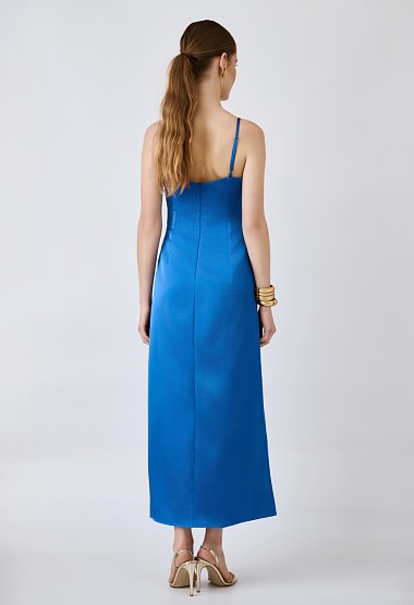 Satin maxi dress with draped detail