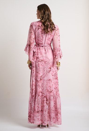 Printed wrap maxi dress