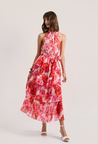 Floral maxi dress with ruffles