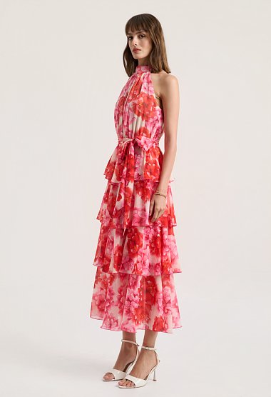 Floral maxi dress with ruffles