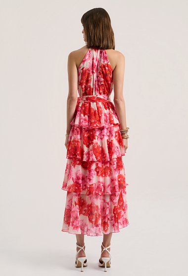 Floral maxi dress with ruffles