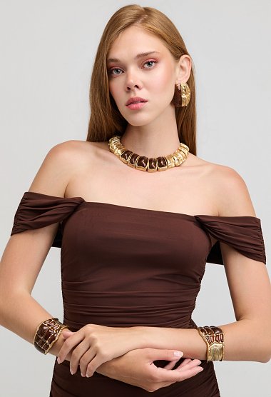 Midi tulle evening dress with ruching