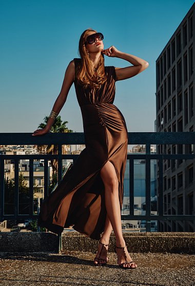 Maxi Stretch Ruched Dress