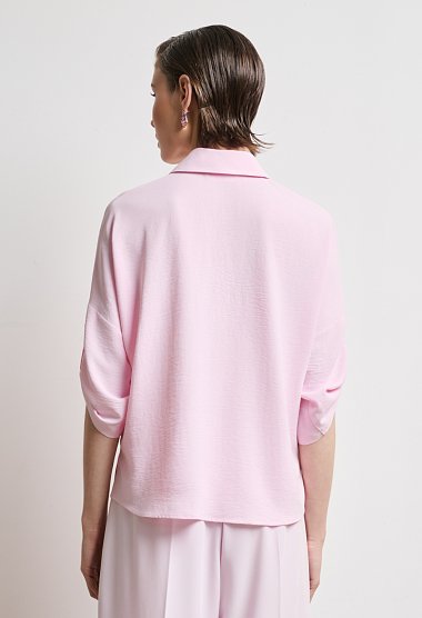 Pink oversized short-sleeve shirt