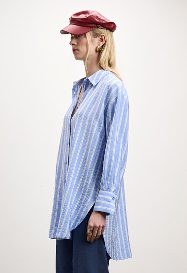 Ριγέ μακρύ πουκάμισο oversized