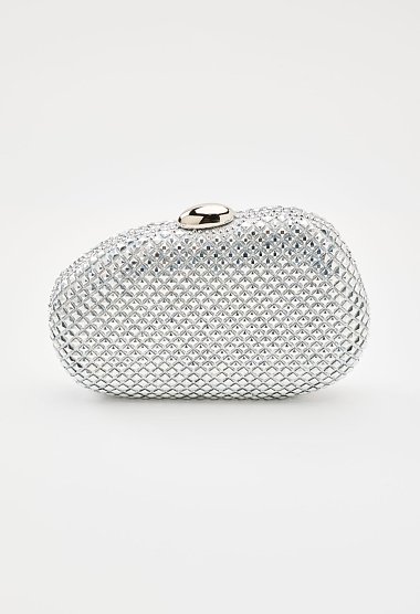 Pouch with glitter and rhinestones