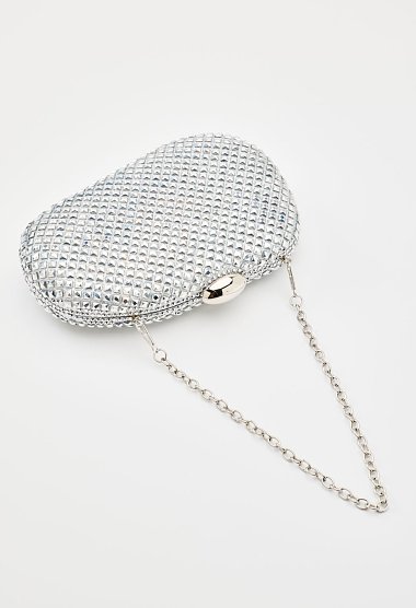 Pouch with glitter and rhinestones
