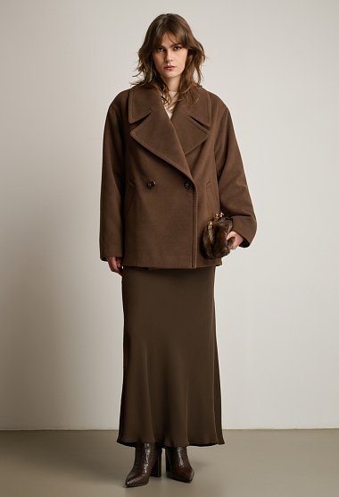 Oversized double-breasted coat