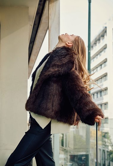 Short Luxe Faux Fur with Pockets