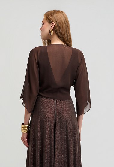 Chiffon bolero with a front tie fastening