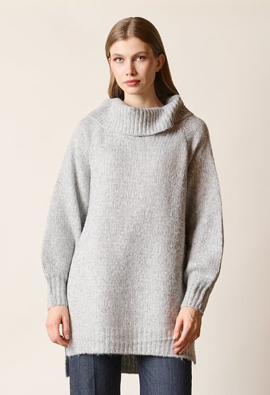 Oversized πουλόβερ με ψηλό λαιμό