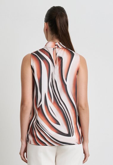 Sleeveless top with abstract pattern