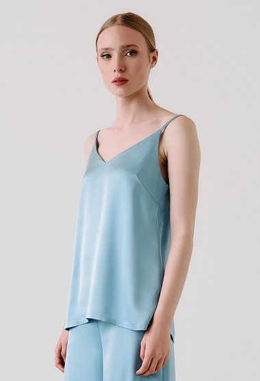 Satin top with adjustable straps