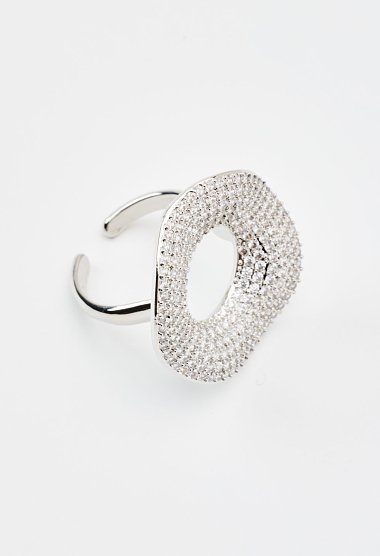Round ring with rhinestones and an open center