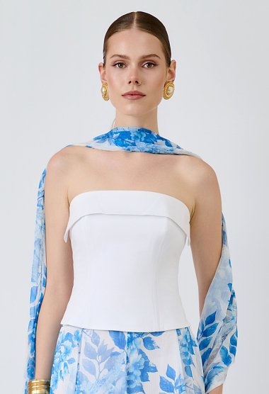 Strapless top with a smocked back