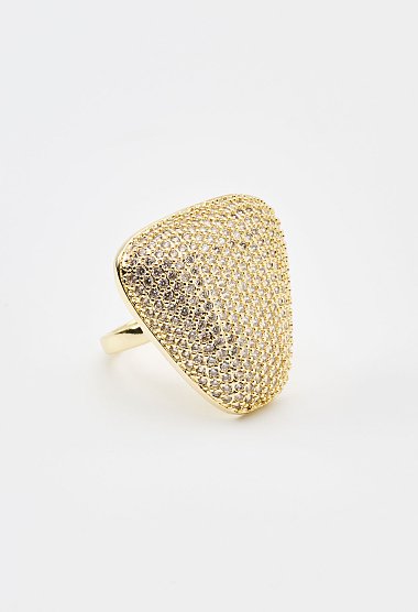 Triangle ring with rhinestone details