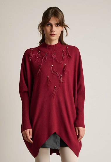 Πλεκτή μπλούζα oversize ασύμμετρη
