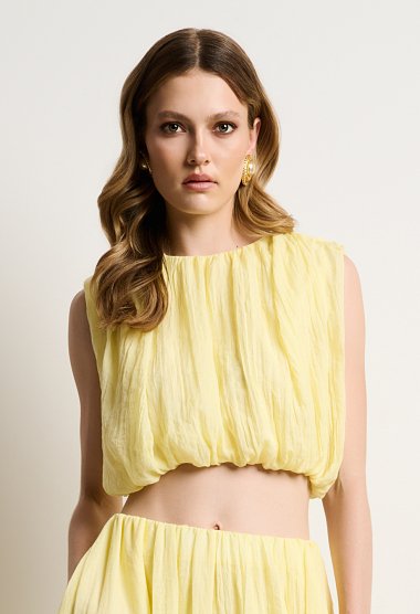 Κίτρινο balloon crop top