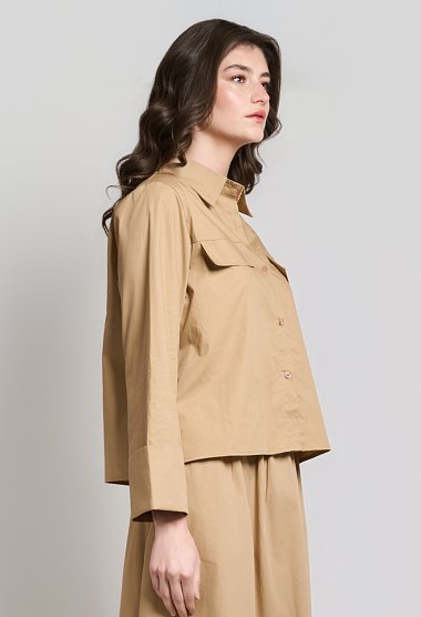 Beige set with a maxi skirt and shirt