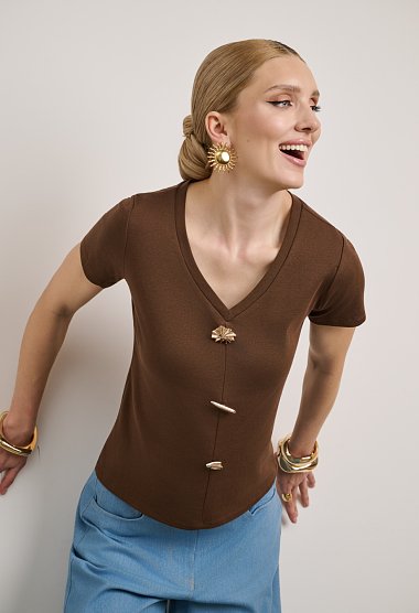 V-neck blouse