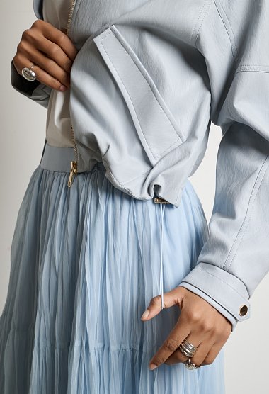 Cropped bomber μπουφάν