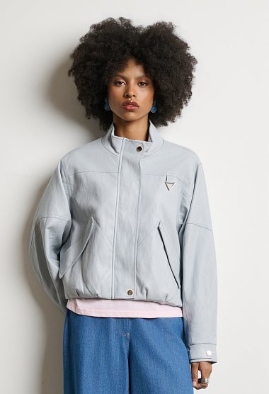 Cropped bomber μπουφάν