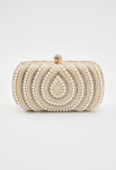 Clutch with pearls and rhinestones