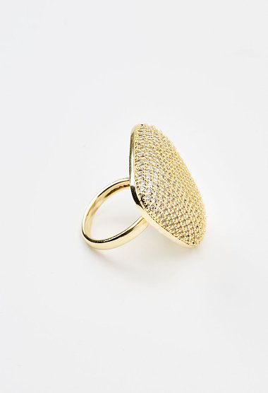 Triangle ring with rhinestone details