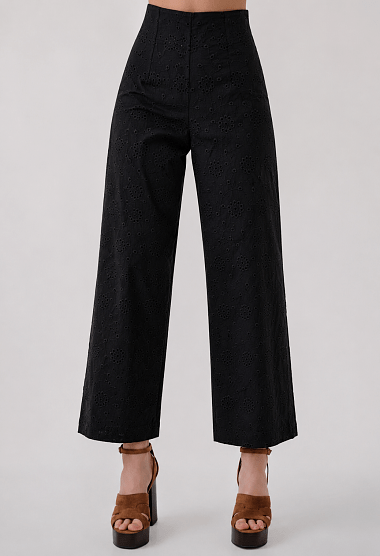 Broderie παντελόνα culotte ψηλόμεση