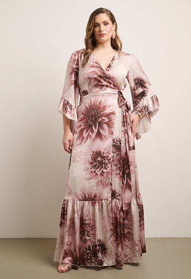 Printed wrap maxi dress